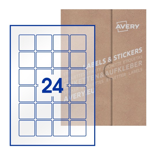 Square Labels - 40 x 40mm Square, Avery Blank Labels