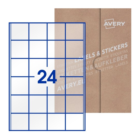 Square Labels - 50 x 50mm Square, Avery Blank Labels