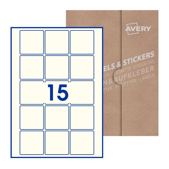 Square Labels - 55 x 55mm Square, Avery Blank Labels