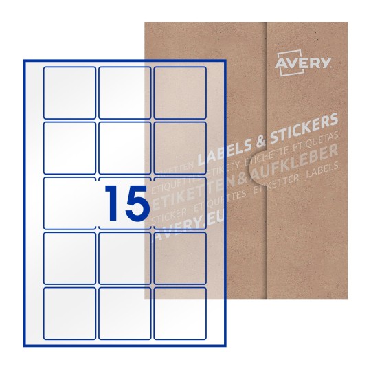Square Labels - 55 x 55mm Square, Avery Blank Labels