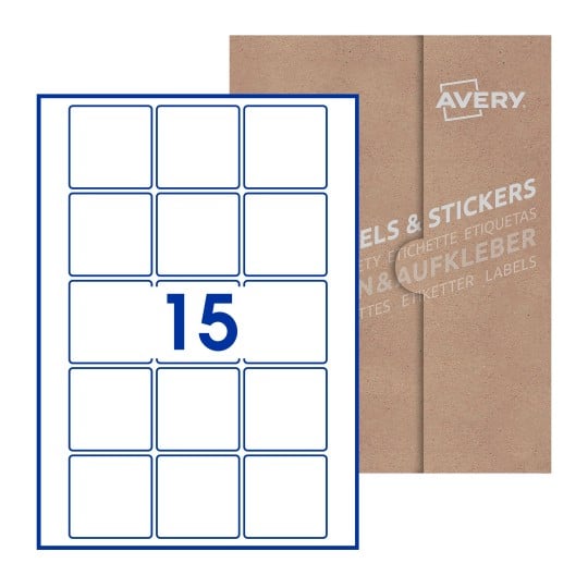 Square Labels - 55 x 55mm Square, Avery Blank Labels