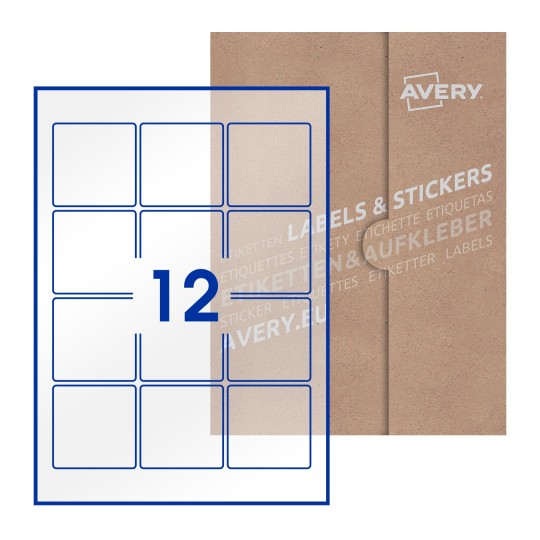 Square Labels - 60 x 60mm Square, Avery Blank Labels