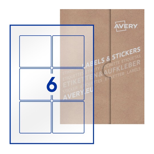 Square Labels - 80 x 80mm Square, Avery Blank Labels