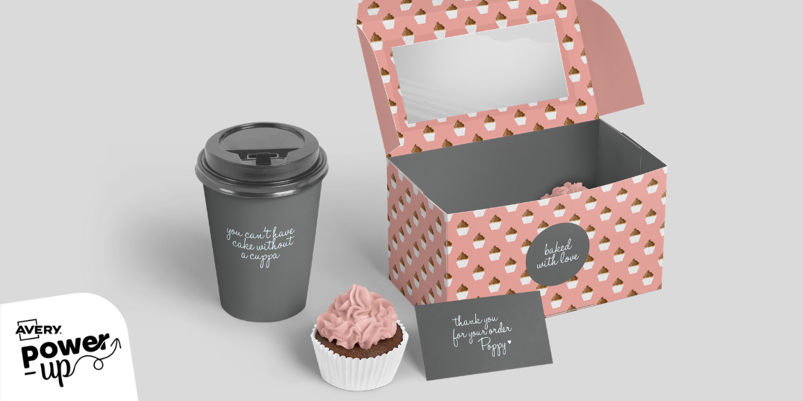 Power-up your branding with Avery cupcake café packaging