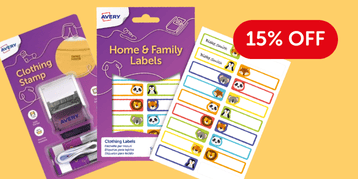 15% off home & family labels