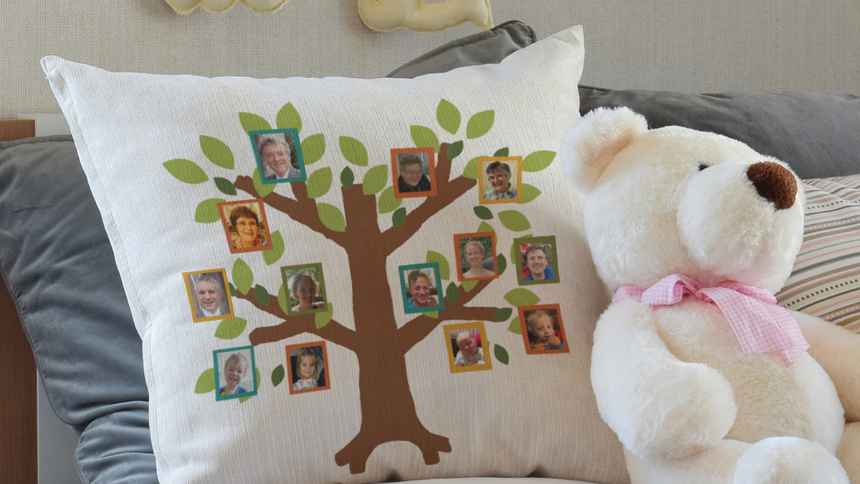 Why not try a personalised family tree pillow?