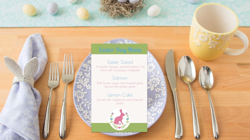 Avery personalised table menus