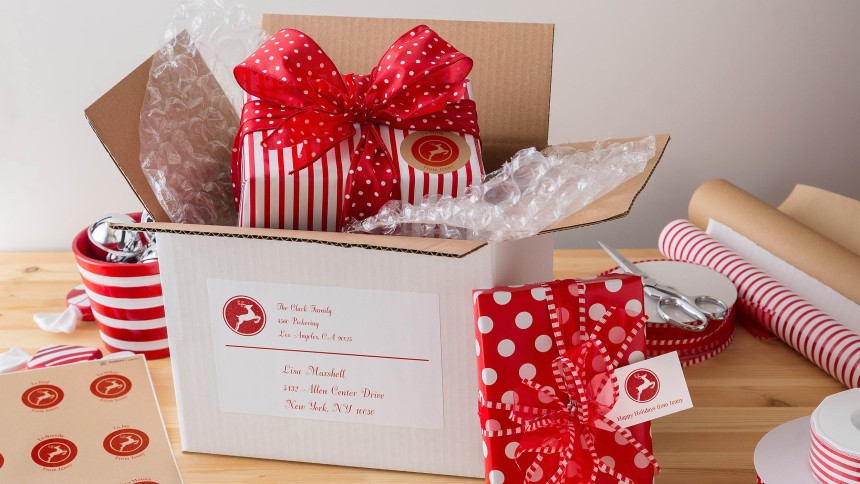 Add a seasonal finish to your Christmas parcels