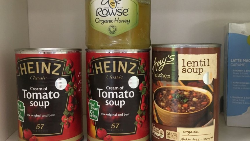 use small pack labels to color code your cupboard