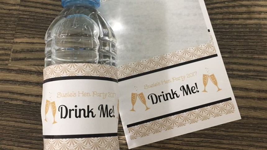 water bottle labels