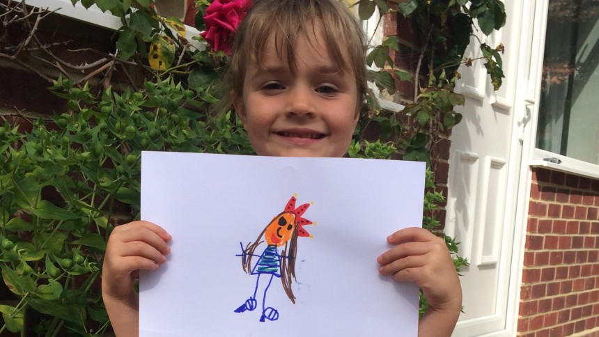 Child's drawing of her teacher