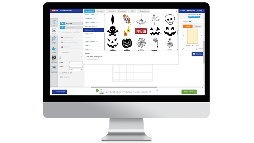 Use Avery Design & Print to design your transfers