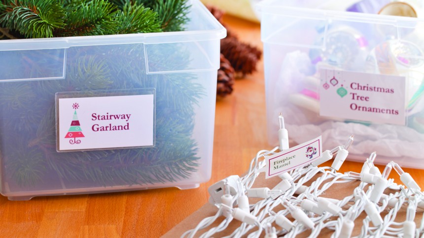 Organise Christmas decorations with Avery Labels