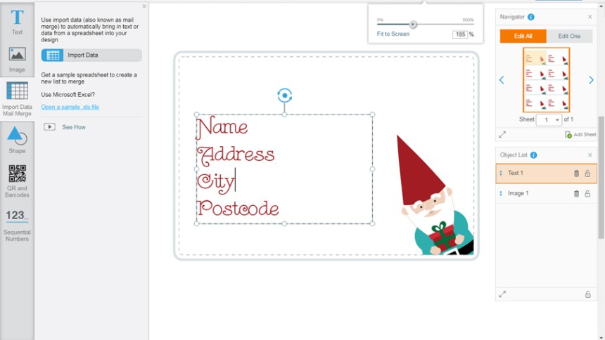Avery Gnome template on Address Label