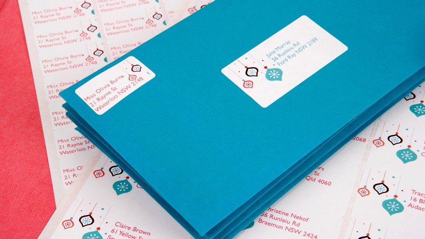 Avery Address Labels with Christmas Designs