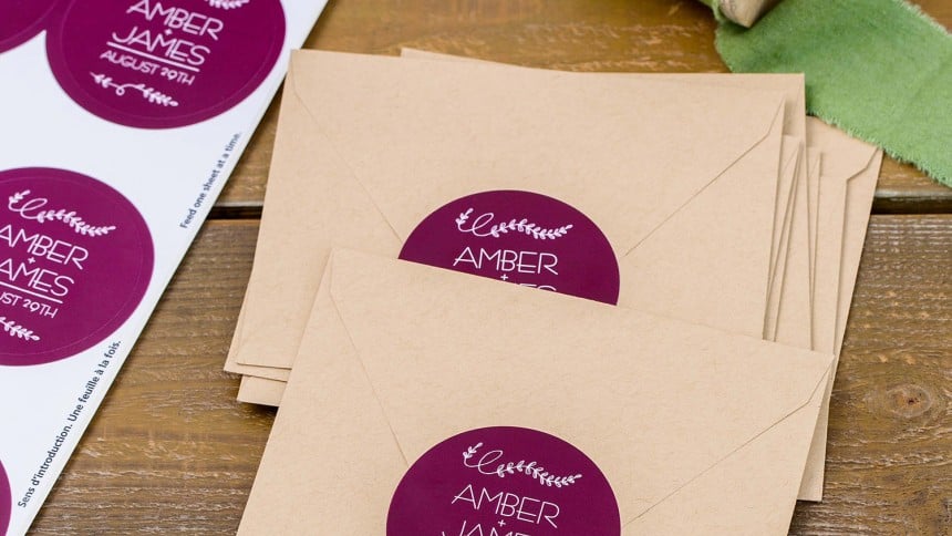 Avery Round Labels make beautiful envelope seals