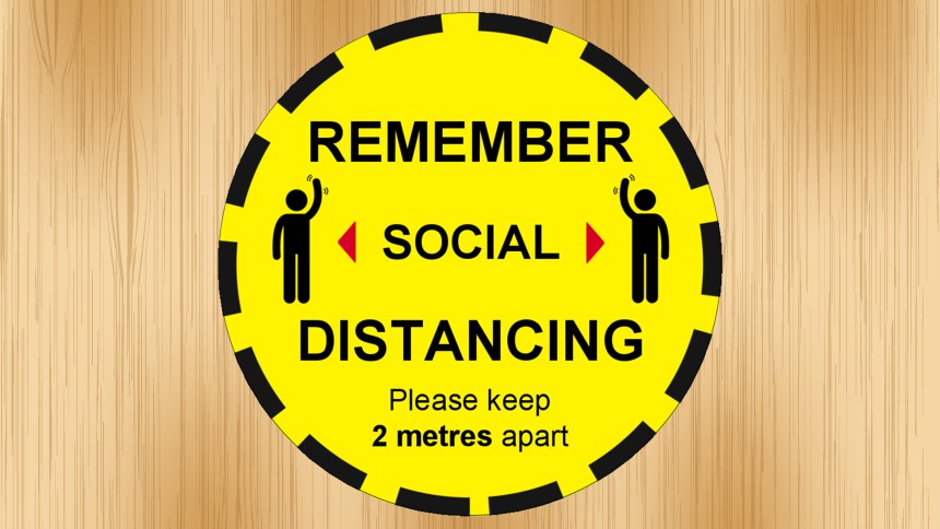 Social Distancing Floor Decal for Avery labels
