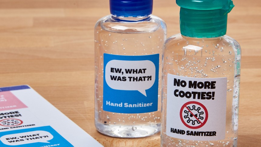 Make your own Hand Sanitiser Labels with Avery Design & Print