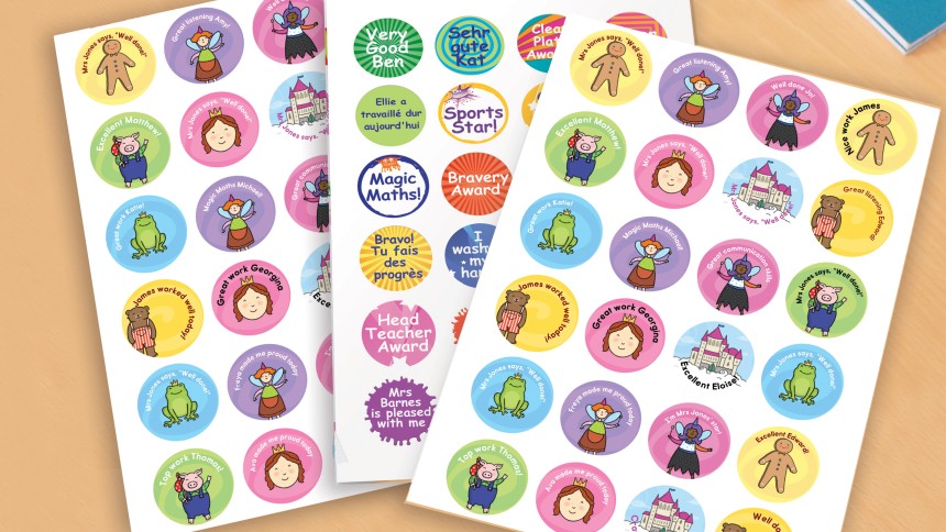 Shapes Words A4 Book Reward Stickers x over 1000 
