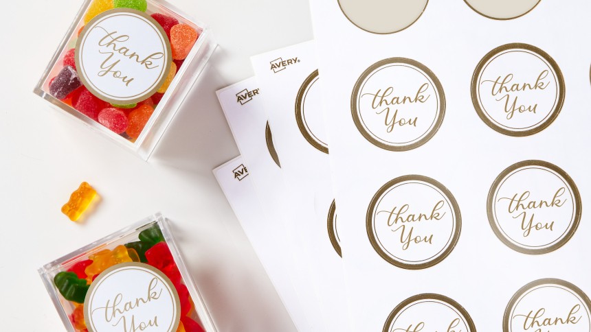 Avery Wedding thank you stickers