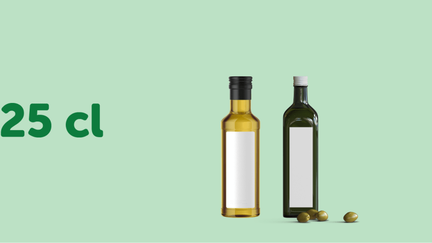 Oil and Vinegar bottle label and sticker size guide 25cl rectangle