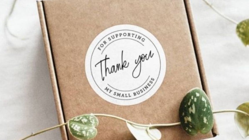 Small business thank you sticker