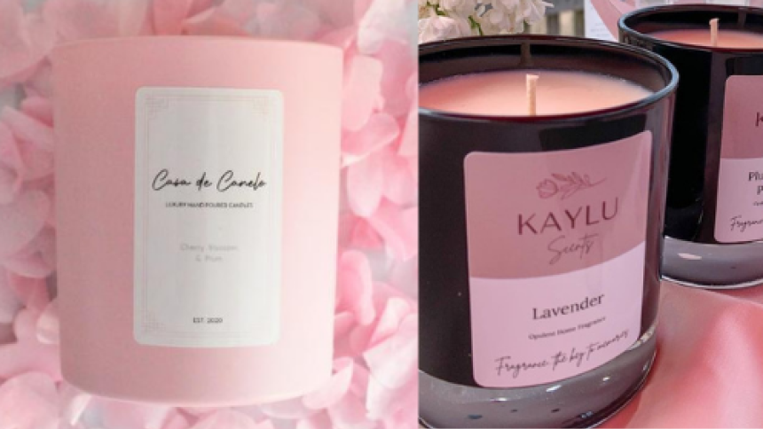 Glossy finish plastic candle labels