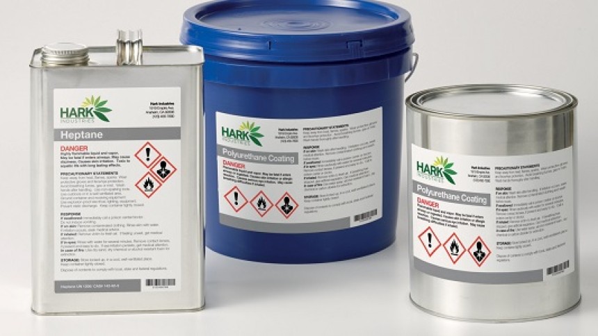 Industrial chemical resistant printed labels