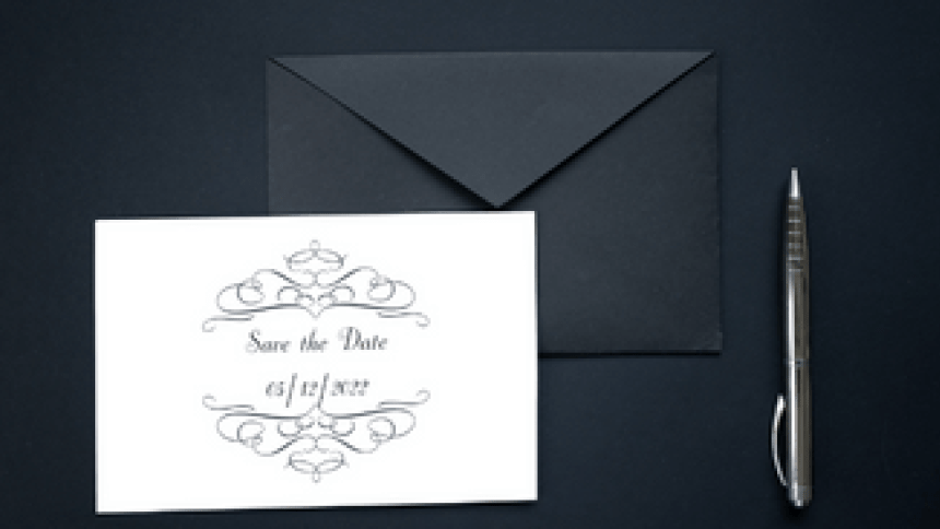 swirly wedding card