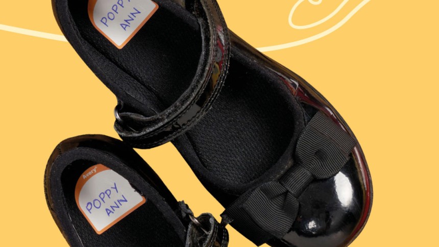 School shoe labels