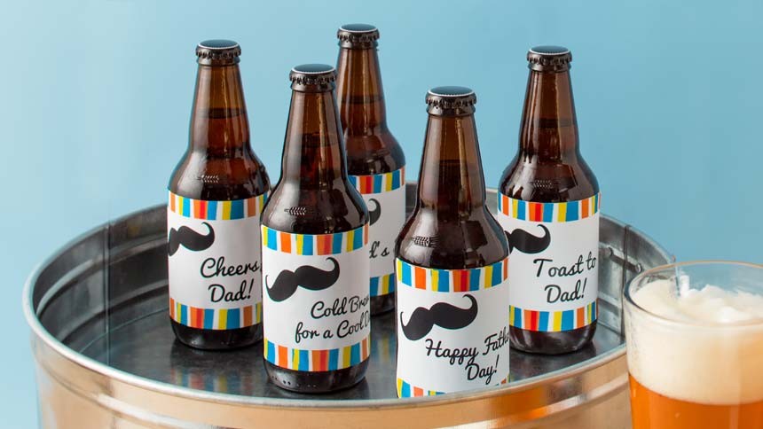 Father's day custom beer bottle labels