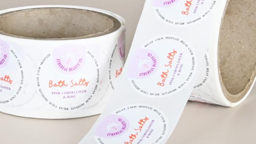Removable plastic roll label material