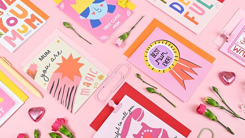 Mothers Day card design templates collage