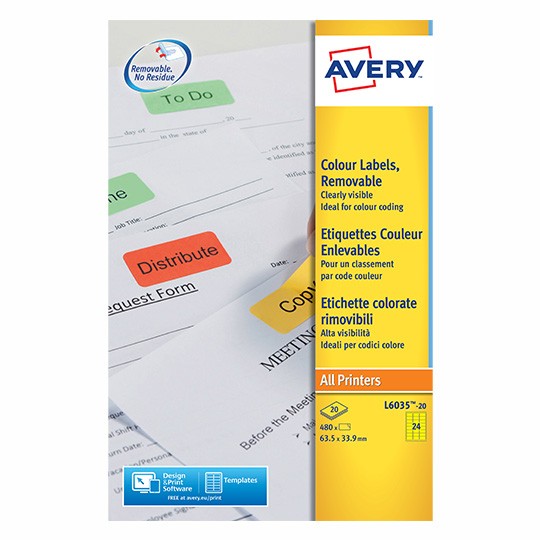 Avery Coloured Labels