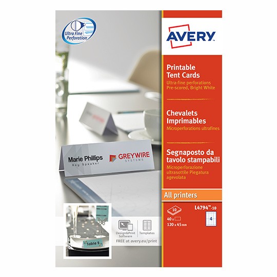 Avery Tent Cards