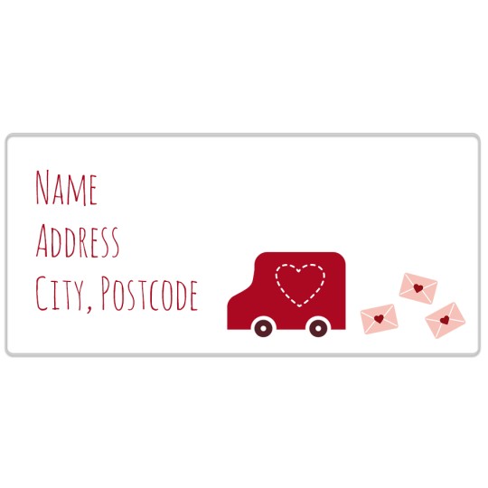 Avery Delivery Van Valentines Template Design