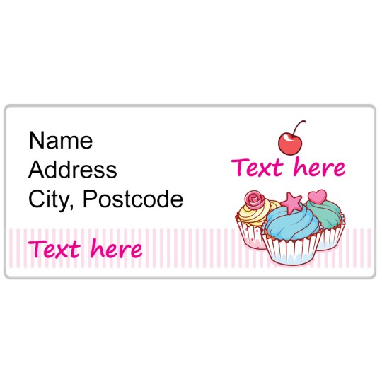 Avery Address Template with a cupcake design