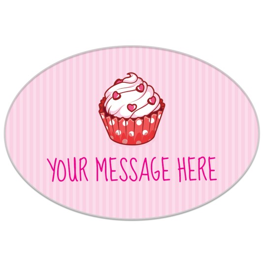 Avery Oval Label Template with a cupcake design