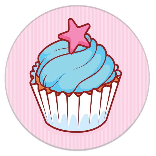 Avery Round Label Template with a cupcake design