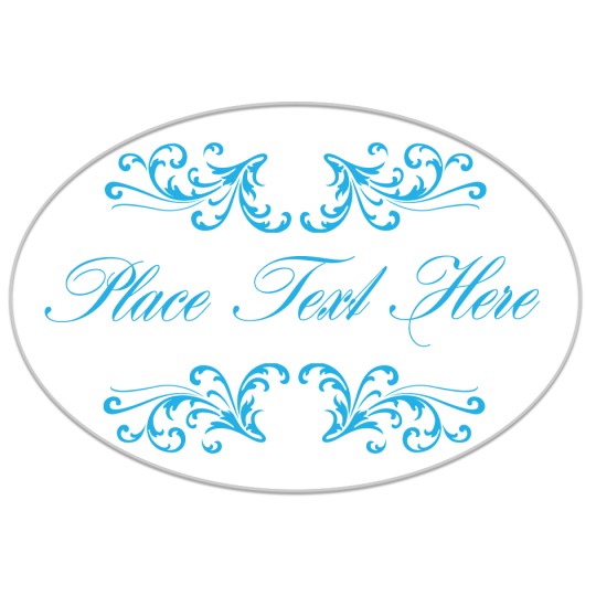Avery Oval Label Template with a blue flourish