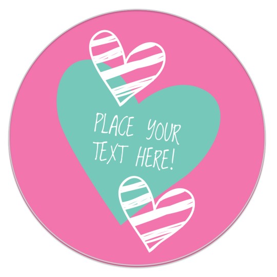 Avery Round Label template with heart design