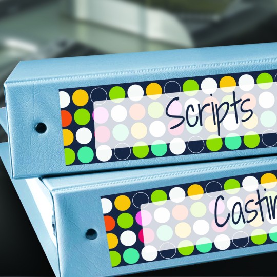 Avery Filing Labels with Multicoloured Polka Dot Template Design