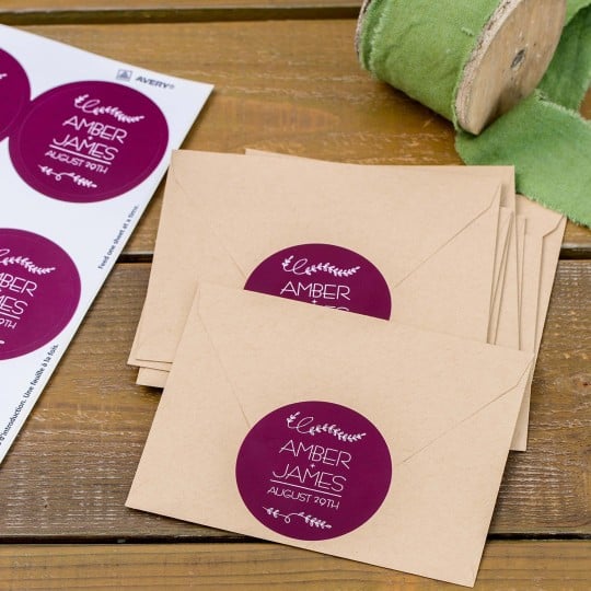 Avery Round Labels make beautiful envelope seals