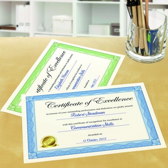 Avery Certificate Paper