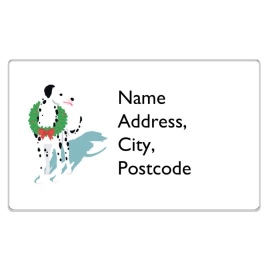 Christmas dog template design for Avery labels