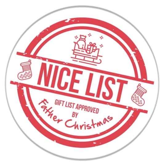 Christmas Nice List Sticker design template for Avery Labels