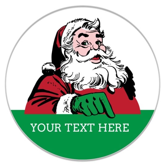 Vintage Santa Christmas design template for Avery Labels