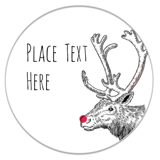 Red Nose Reindeer Christmas design template for Avery Labels