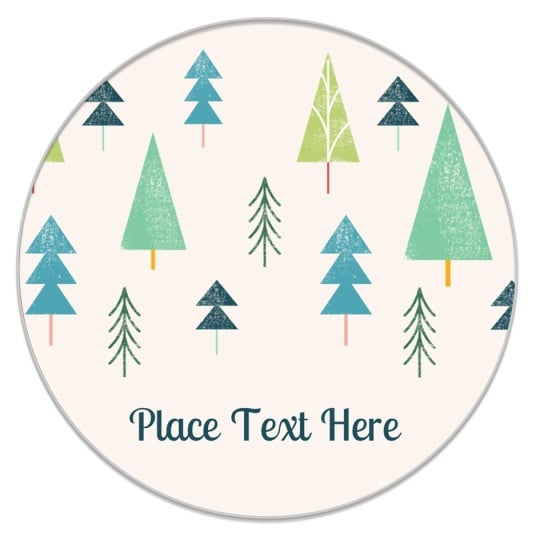 Colourful Christmas Tree design template for Avery Labels