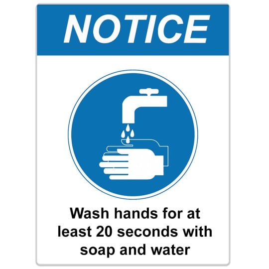 Avery Template Wash Hands for 20 seconds Sign